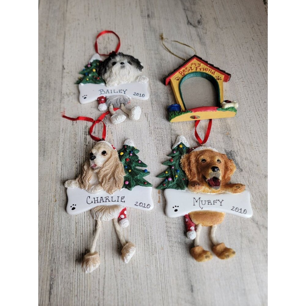 Unique dog golden retriever variety ornament Xmas set